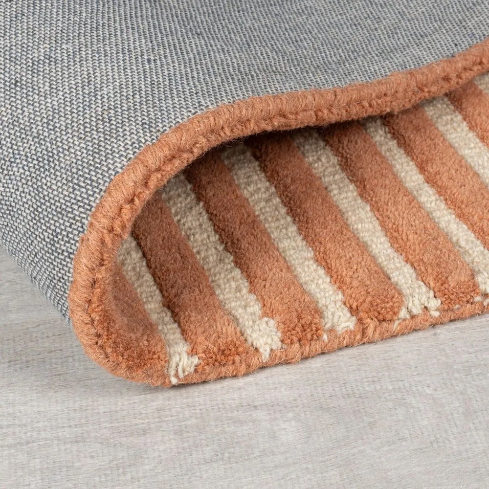 Wełniany dywan tkany ręcznie w kolorze terakoty 200x290 cm Lozenge Terracotta – Flair Rugs