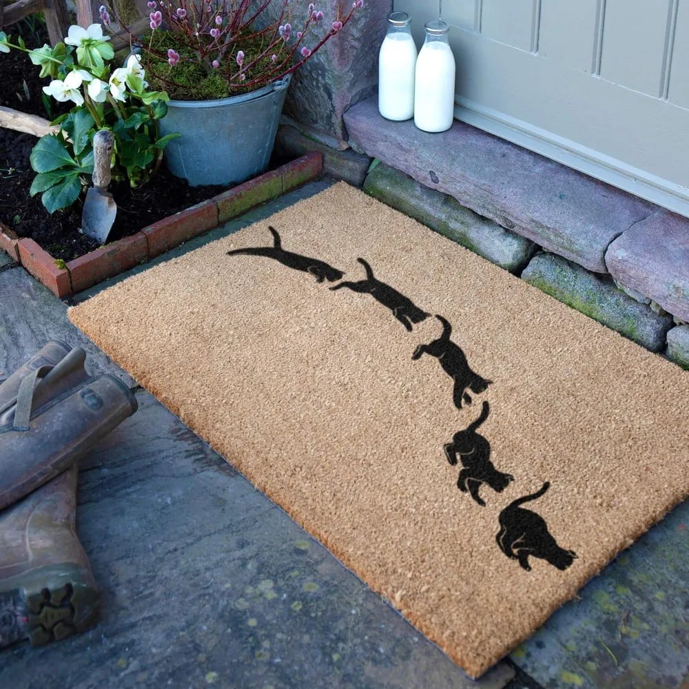 Wycieraczka z włókna kokosowego 40x60 cm Jumping Cats – Artsy Doormats