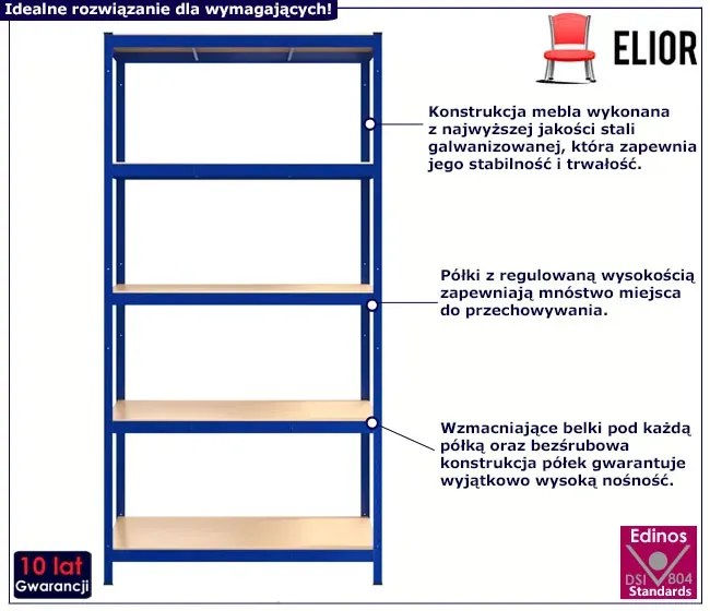 Komplet 2 metalowych regałów magazynowych Zico 3X