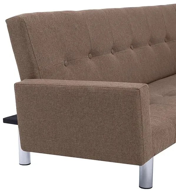 Rozkładana sofa Nesma  z podłokietnikami - brązowa