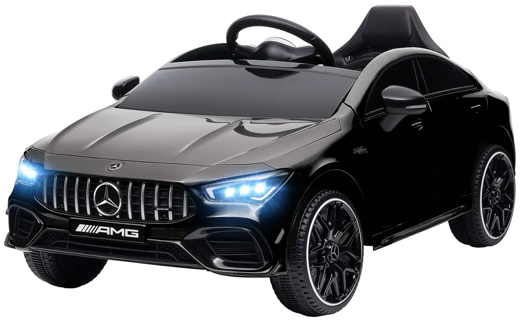 AIYAPLAY Dziecięcy pojazd elektryczny, zdalnie sterowany, z kółkami treningowymi, LED, klaksonem, dla dzieci 3-6 lat, Czarny