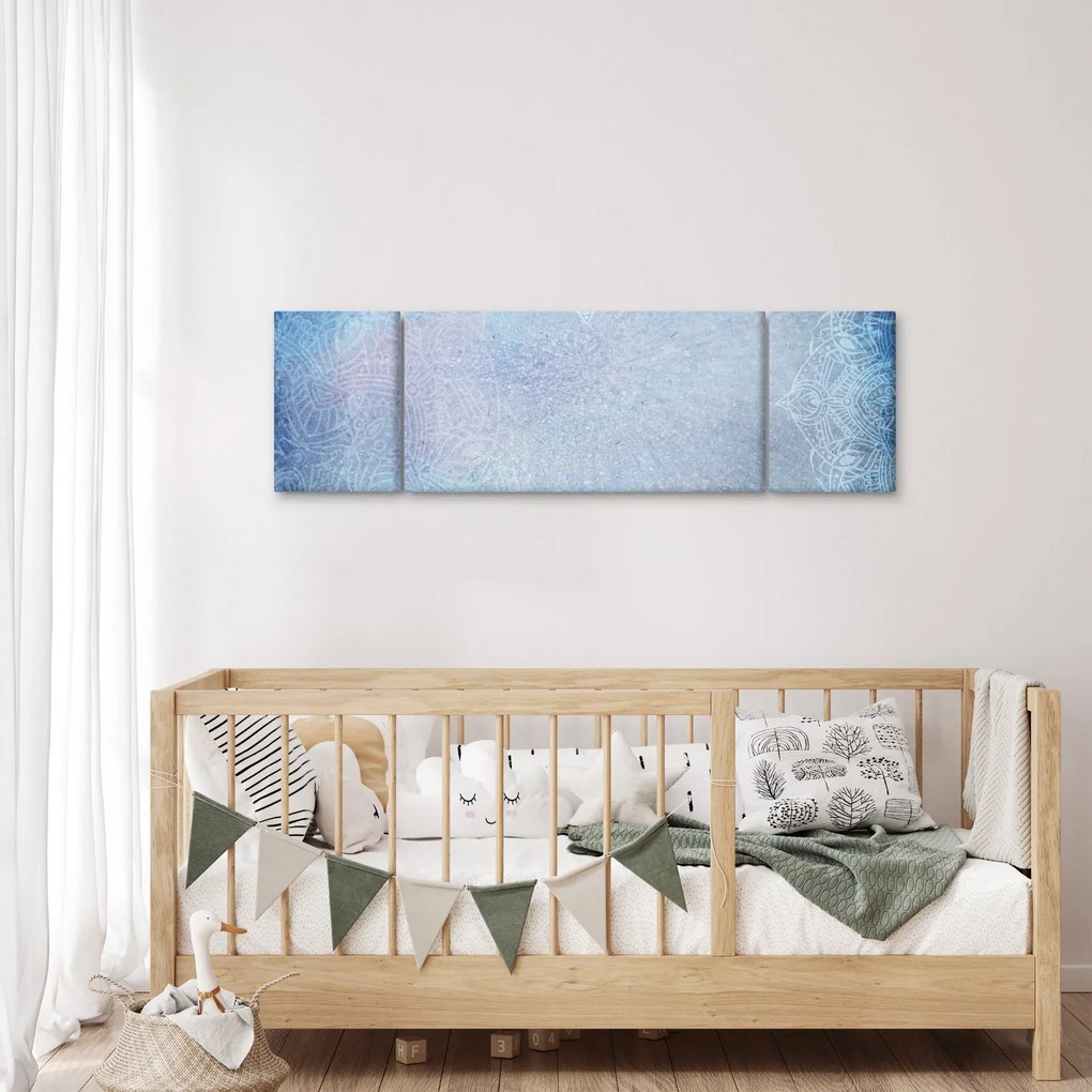 Obraz - Mandale w niebieskim (170x50 cm)