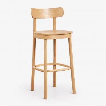 Zestaw 4 Wysokich Stołków Drewnianych Taleri Roble & ↑75 Cm - Sklum