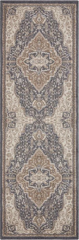 Dywan Terrain designerski Orientalny Ornament Brązowo-Czarny z krótkim włosiem 80 cm x 200 cm Certyfikat Oeko-Tex