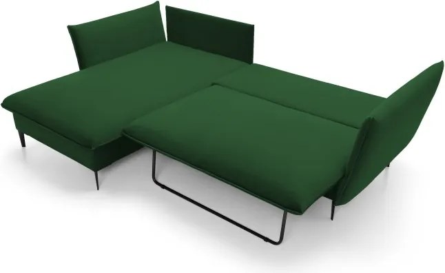 Narożnik GLOSS Lewostronny z funkcją spania, zestaw z poduszkami wolnostojący tkanina RIVIERA 41 Platynowy WERSAL