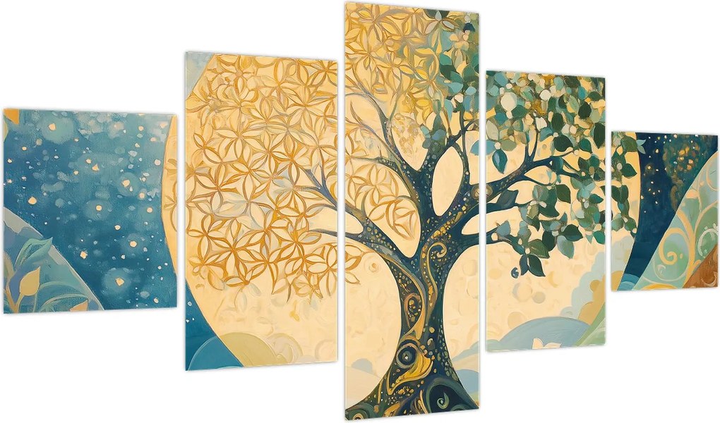 Obraz – Drzewo życia w księżycu (125x70 cm)