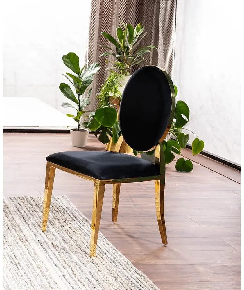 Krzesło KING VELVET czarne/ złote SIGNAL
