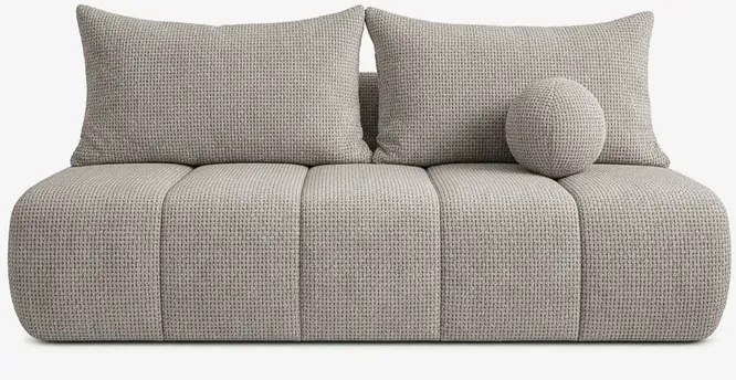 Sofa z Funkcją Spania SARIA Jasnoszara Szenil Nowoczesna