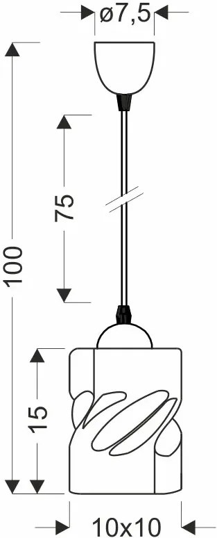 Czarna lampa industrialna z kloszem szklanym dymionym - Z023-Jetra