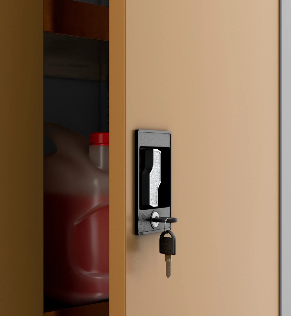 Szafa na chemikalia MARIA, 900 x 1850 x 400 mm, szaro-żółta