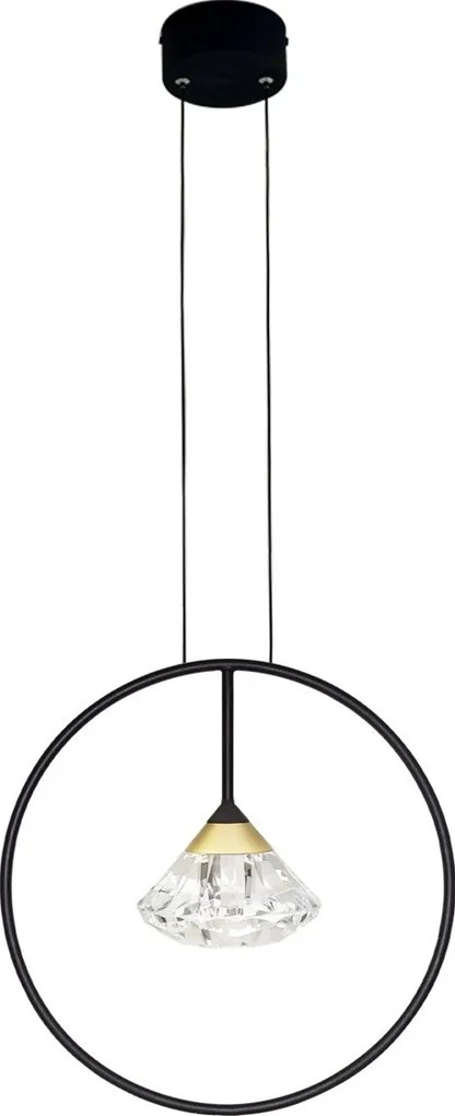 Wisząca lampa ring z akrylowym kryształkiem Tiffany No.1