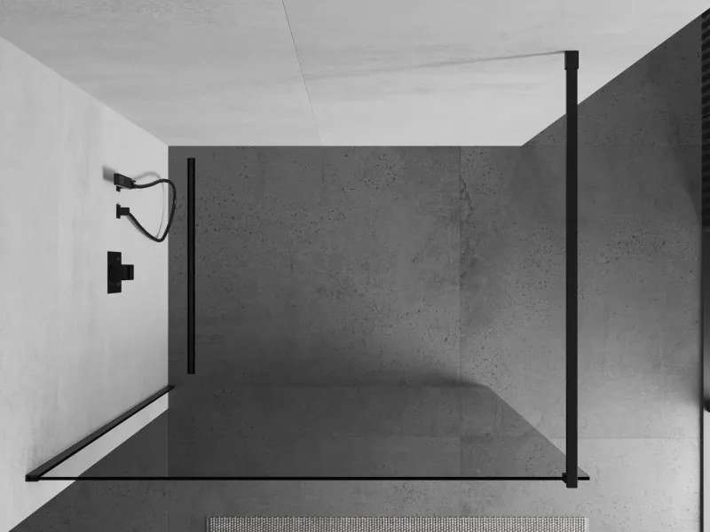 Mexen Kioto ścianka prysznicowa Walk-in 85 x 200 cm, transparent 8 mm, czarna - 800-085-101-70-00