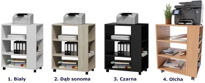 Półka na drukarkę na kółkach dąb sonoma H9-E27
