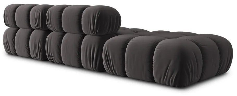 Ciemnoszara aksamitna sofa 282 cm Bellis – Micadoni Home