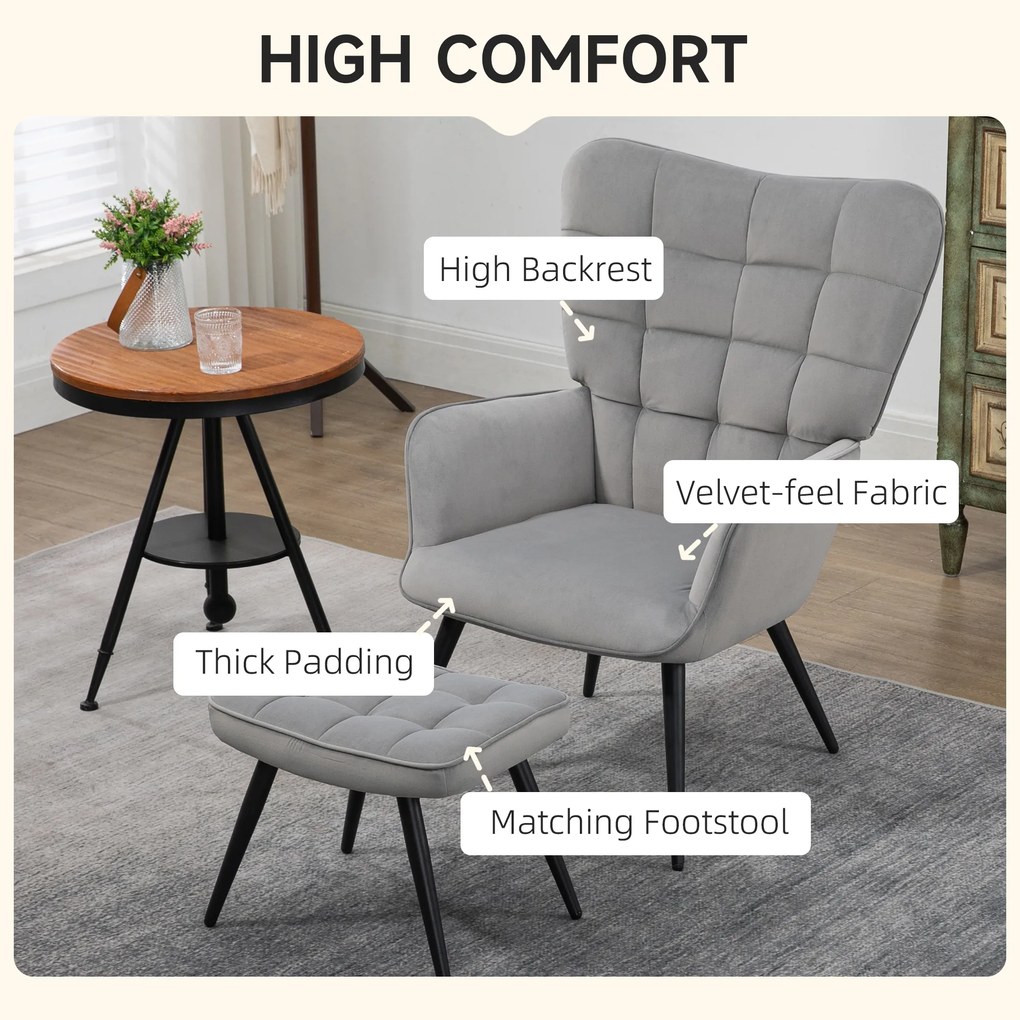 HOMCOM Fotel relaksacyjny z podnóżkiem