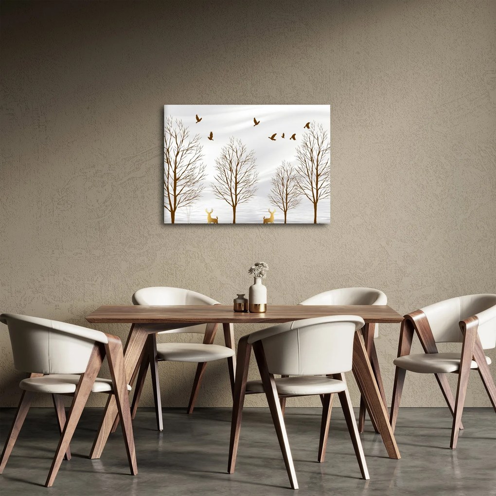 Obraz - Jeleń przed rzeką (70x50 cm)