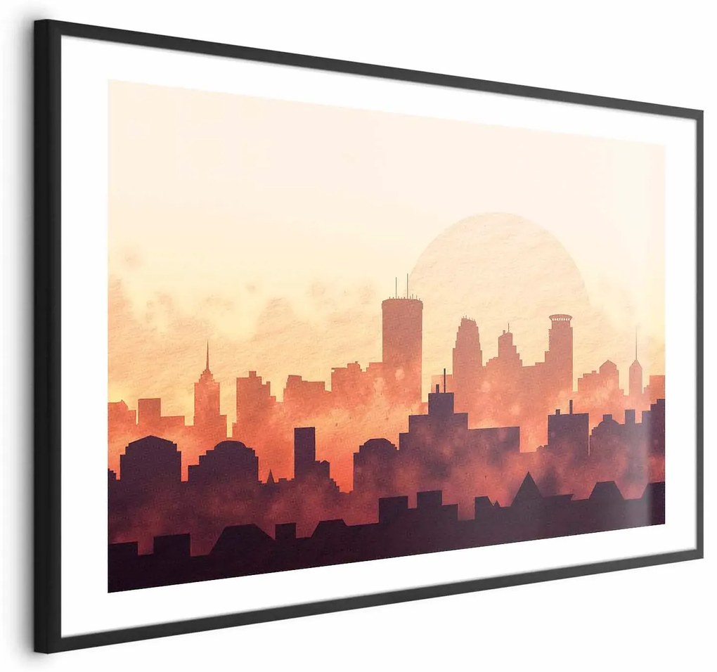 Plakat Żar miasta 42x29,7 cm z ramą czarną z marginesem ARTGEIST B