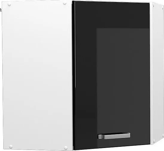 Szafka wisząca narożna czarny wysoki połysk 57x34.1x60 r-line