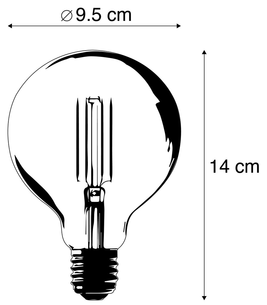 Zestaw 3 inteligentnych żarówek LED E27 z regulacją temperatury barwowej G95 Goldline 7W 806lm 1800K - 3000K