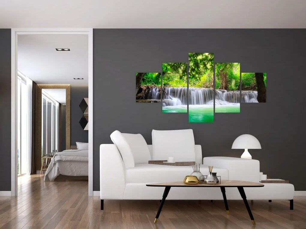 Obraz wodospadu w Kanchanaburi, Tajlandia (125x70 cm)