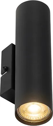 Nowoczesna lampa ścienna czarna 2-światłowa - Jeana