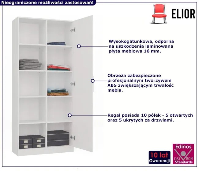 Biały półotwarty regał na książki C7-W55