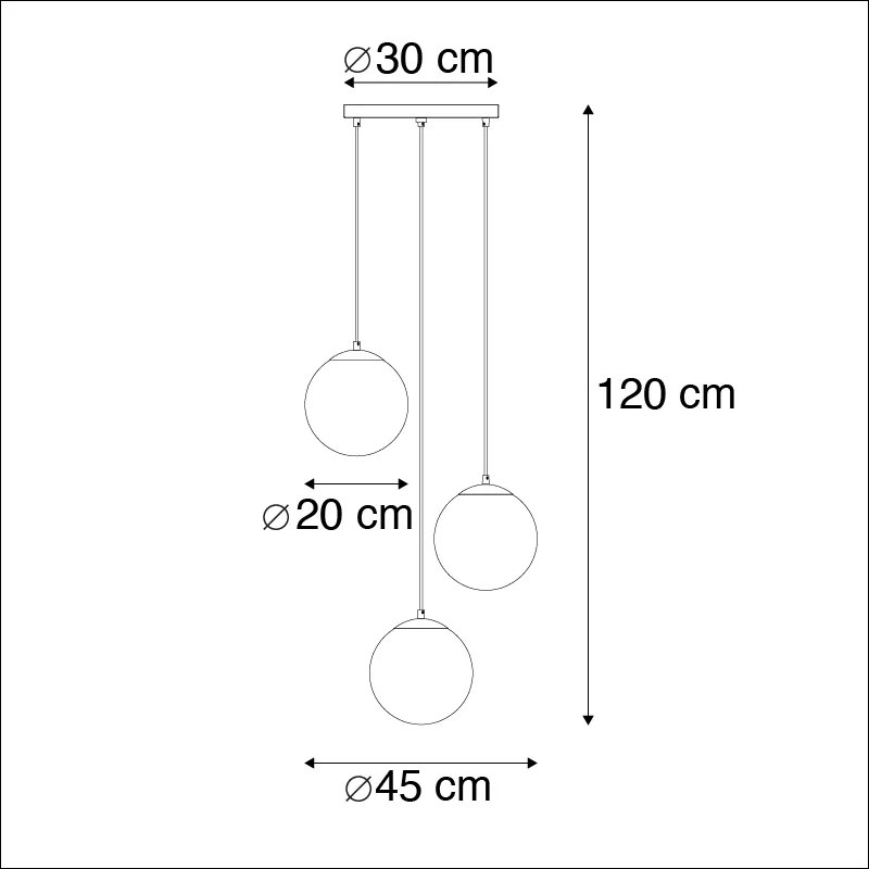 Inteligentna lampa wisząca czarna z dymionym szkłem 3-punktowa w tym WiFi ST64 - Pallon ArtDeco Oswietlenie wewnetrzne