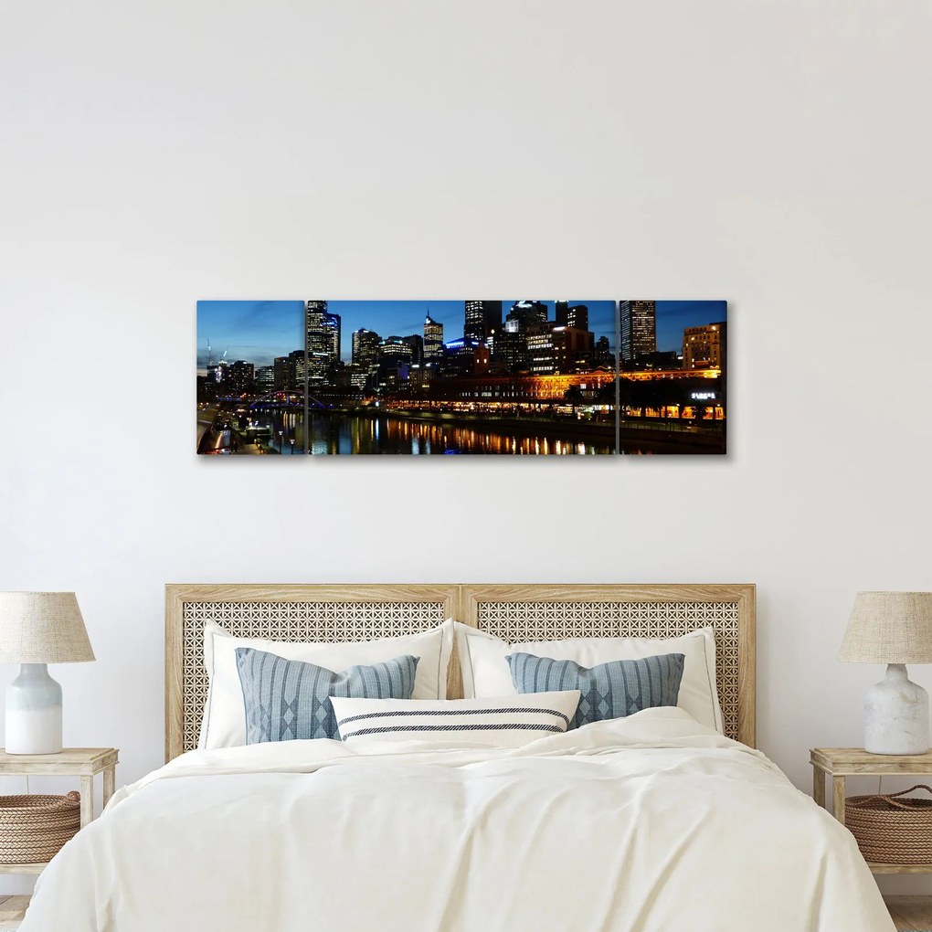 Obraz nocy w Melbourne (170x50 cm)