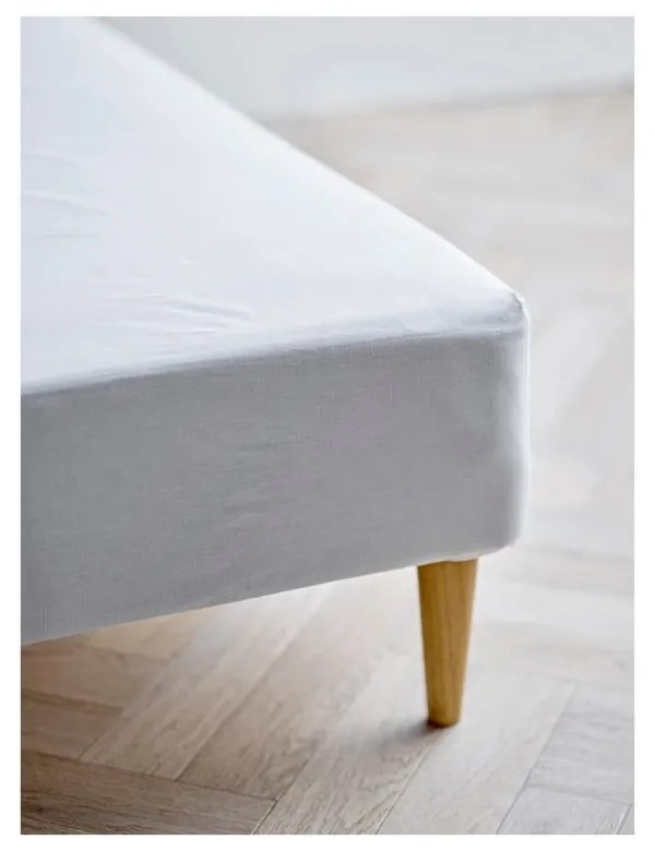 Białe prześcieradło z bawełny organicznej z gumką 90x200 cm Calm – Södahl