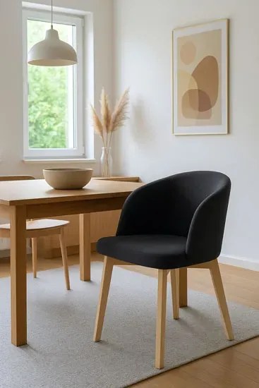 Czarne krzesło na bukowych jasnych nogach D7-S53