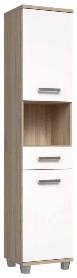 Szafka łazienkowa VENOM biała/dąb sonoma