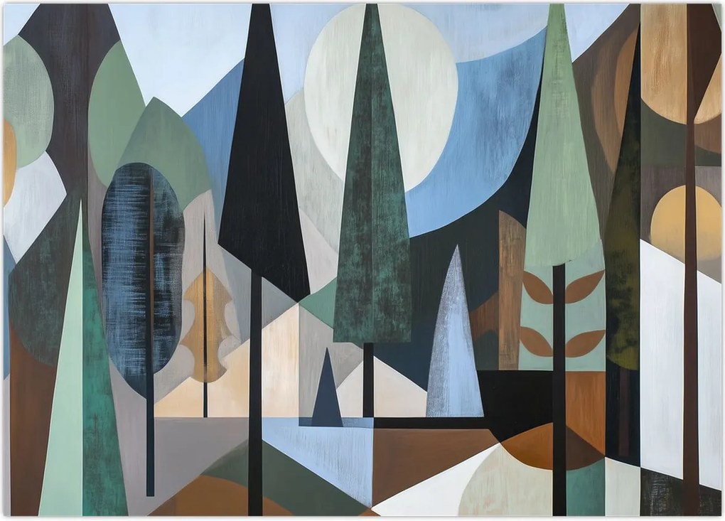 Obraz na szkle - Naturalna geometria abstrakcyjna II. (70x50 cm)