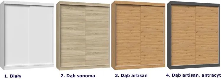 Nowoczesna szafa do przedpokoju dąb artisan antracyt 160 cm - Stoflis 6X