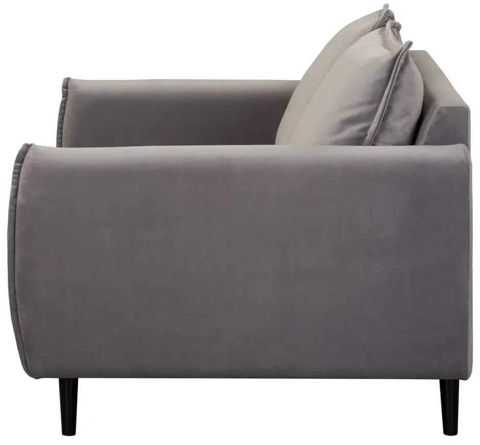 Szara aksamitna sofa 138 cm Juli – Ropez