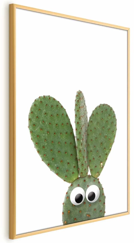 Plakat Uszaty kaktus 21x30 cm z ramą złotą bez marginesu ARTGEIST B
