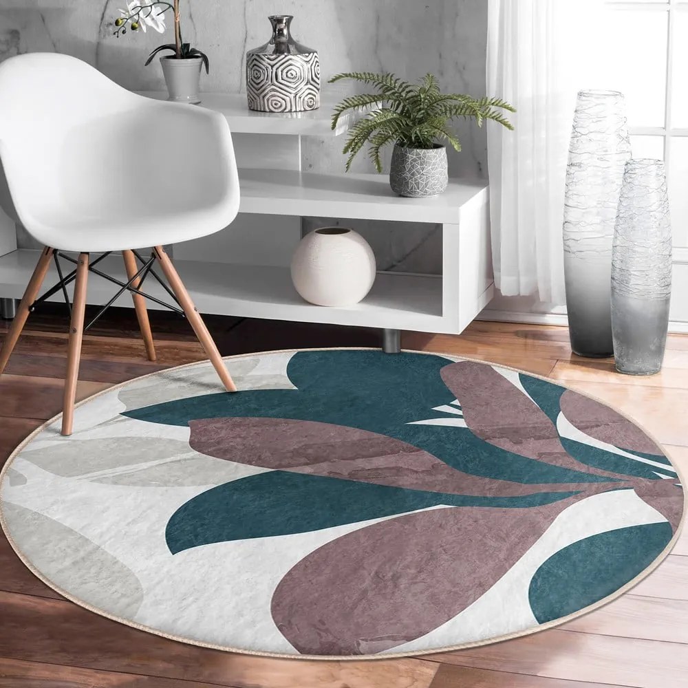 Okrągły dywan odpowiedni do prania i robotów sprzątających ø 80 cm Comfort – Mila Home