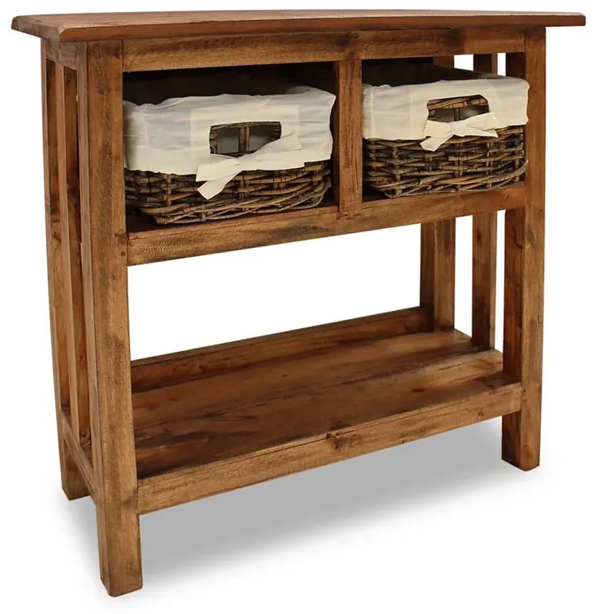 Drewniana konsola z koszami Z6-L08