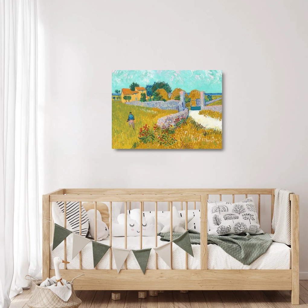 Obraz na szkle - Vincent van Gogh, Farmhouse in Provence, reprodukcje (70x50 cm)
