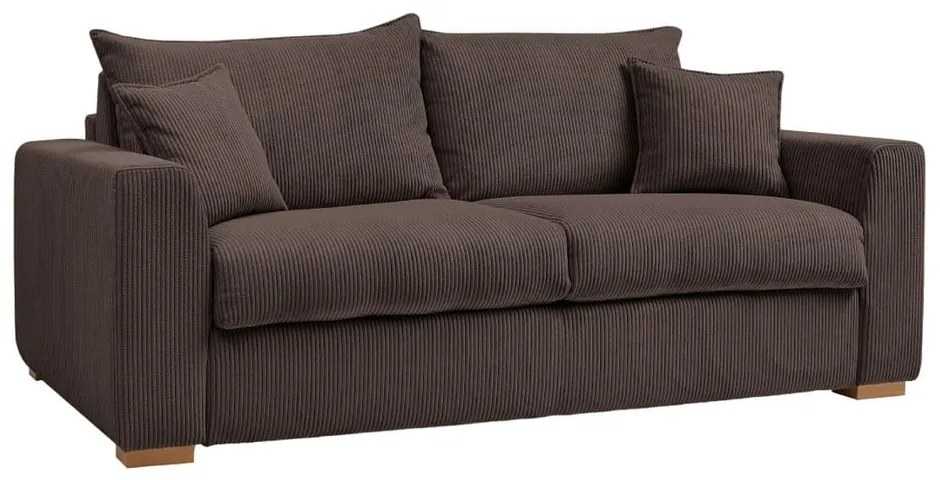 Brązowa sztruksowa rozkładana sofa 225 cm Augustin – Bobochic Paris