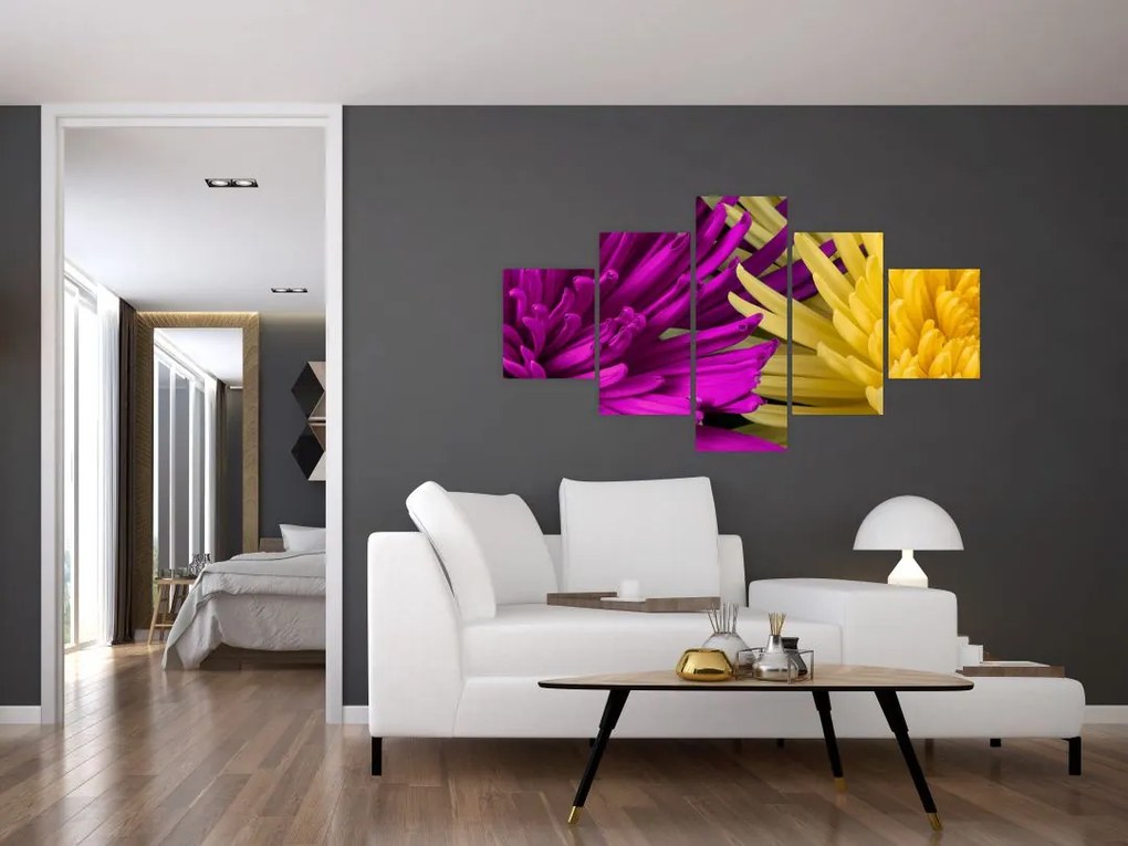 Obraz - szczegóły kwiatów (125x70 cm)