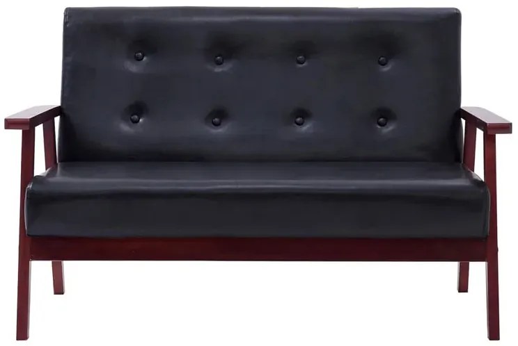 Czarny zestaw wypoczynkowy w stylu vintage - Garner 3S