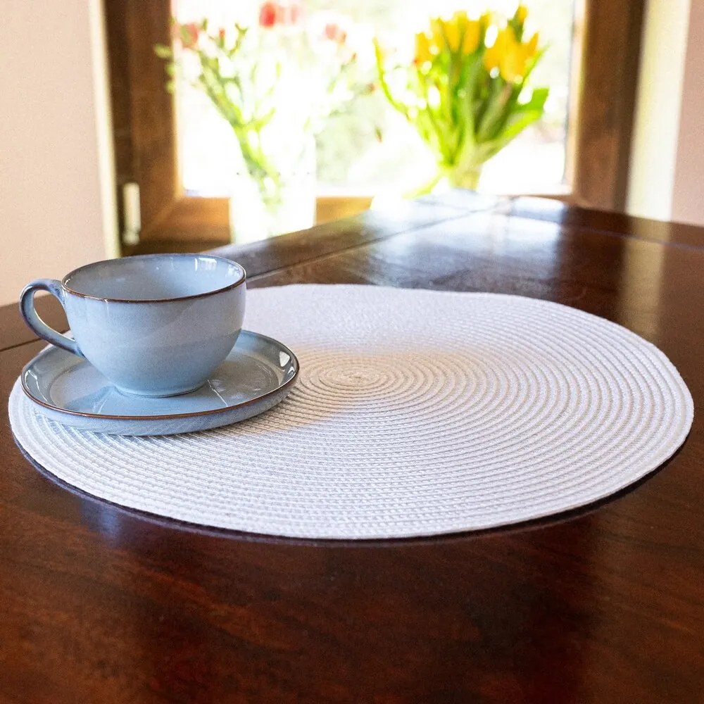 Altom Podkładka Straw biały, śr. 38 cm, zestaw 4 cm