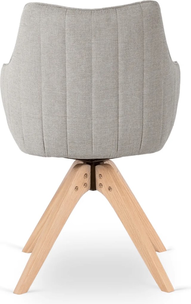 Krzesło Tapicerowane Obrotowe do Salonu LEMON Szare Nowoczesne Skandynawskie