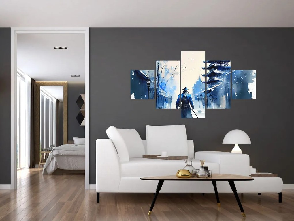 Obraz - Samuraj, akwarela (125x70 cm)