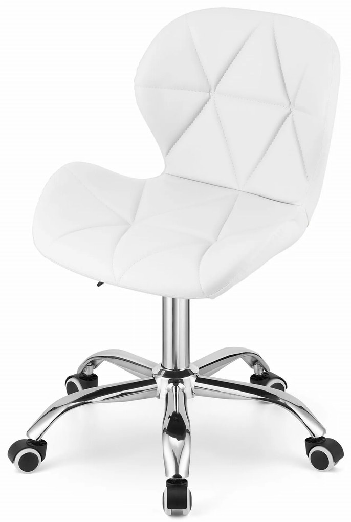 Biały fotel biurowy AVOLA z ekoskóry