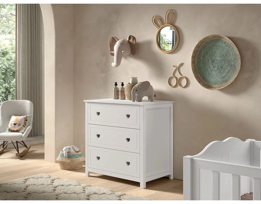 Biała komoda dziecięca 90x89x57 cm Amori – Vipack