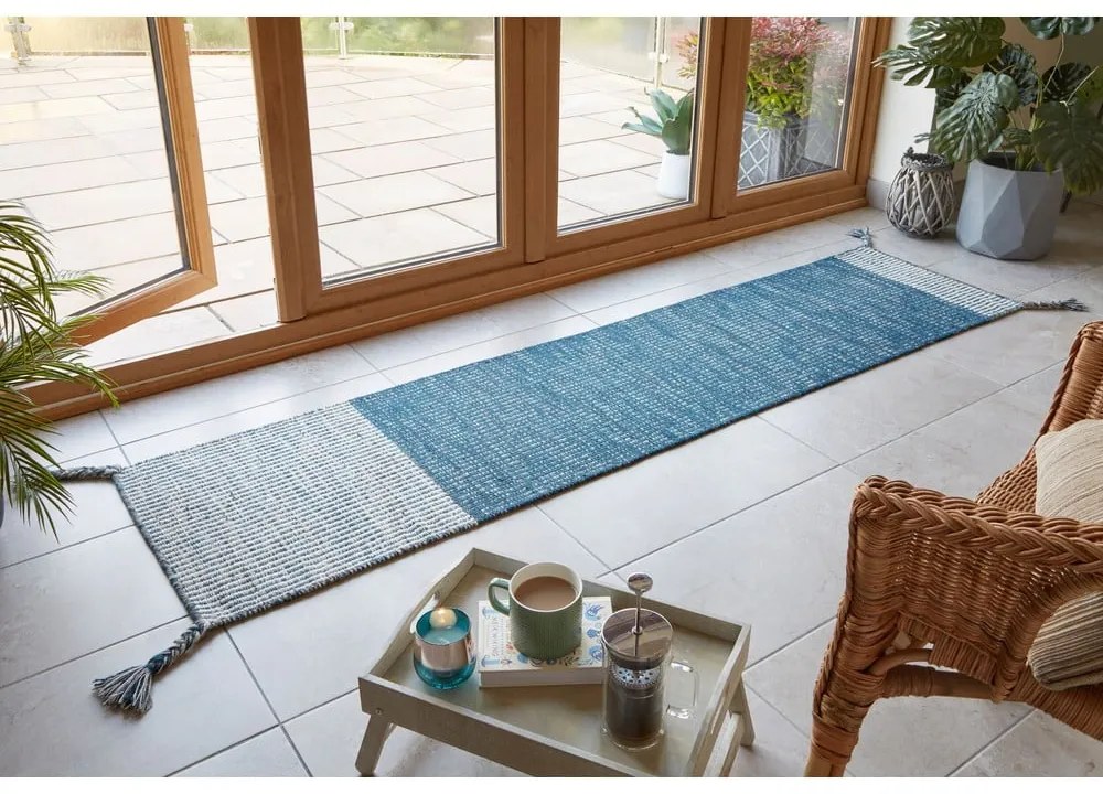 Niebieski wełniany chodnik Flair Rugs Anu, 60x200 cm