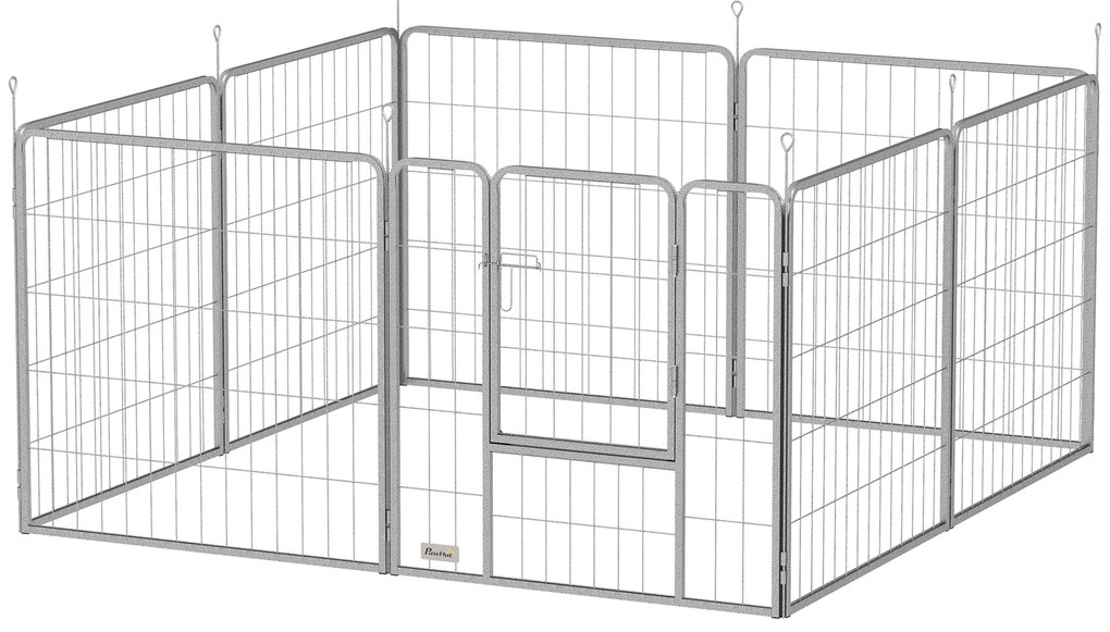 Wybieg dla zwierząt PawHut, ogrodzenie dla psów, plac zabaw dla zwierząt, elastyczne dostosowanie, stal nierdzewna