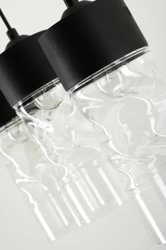 Szklana potrójna lampa wisząca nad stół - 3X EX501 M9-Z70