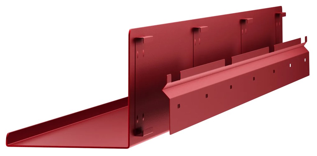 Półka wisząca metalowa czerwona, 1200 mm: JOANNE Modern